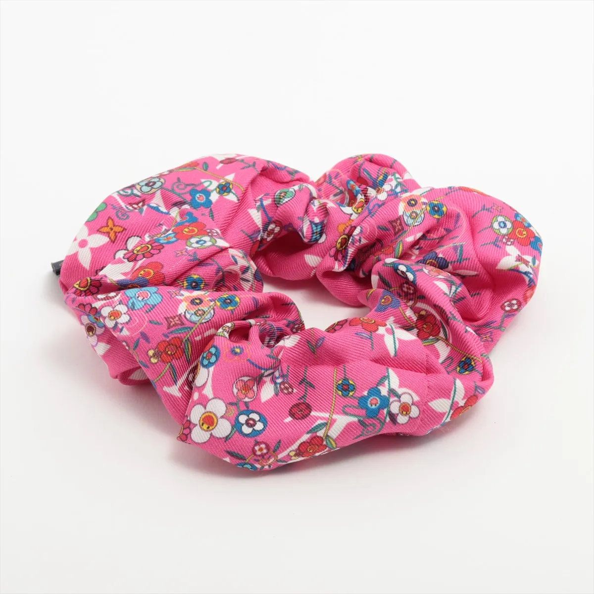 ルイヴィトン 村上隆 コラボ シュシュ スーパーフラット M 96074 ピンク ヘア レディース MMM DE 54-1