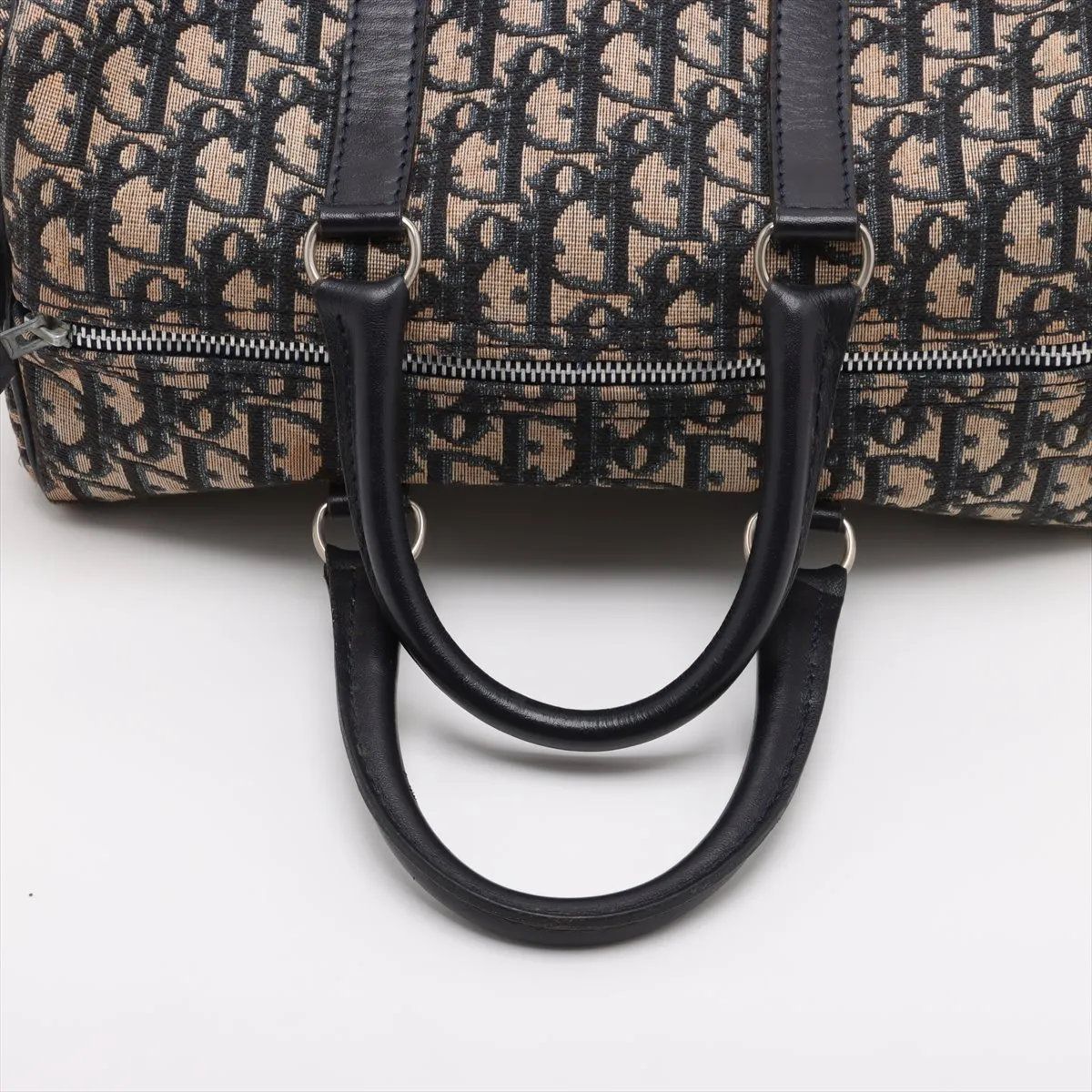 クリスチャンディオール トロッター ミニ ボストン レザー キャンバス