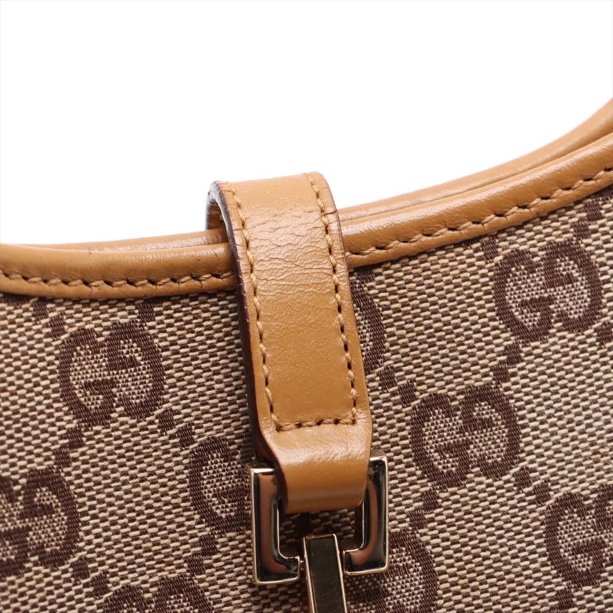 美品 グッチ GGキャンバス ジャッキー 002 1068 レザー ハンドバッグ