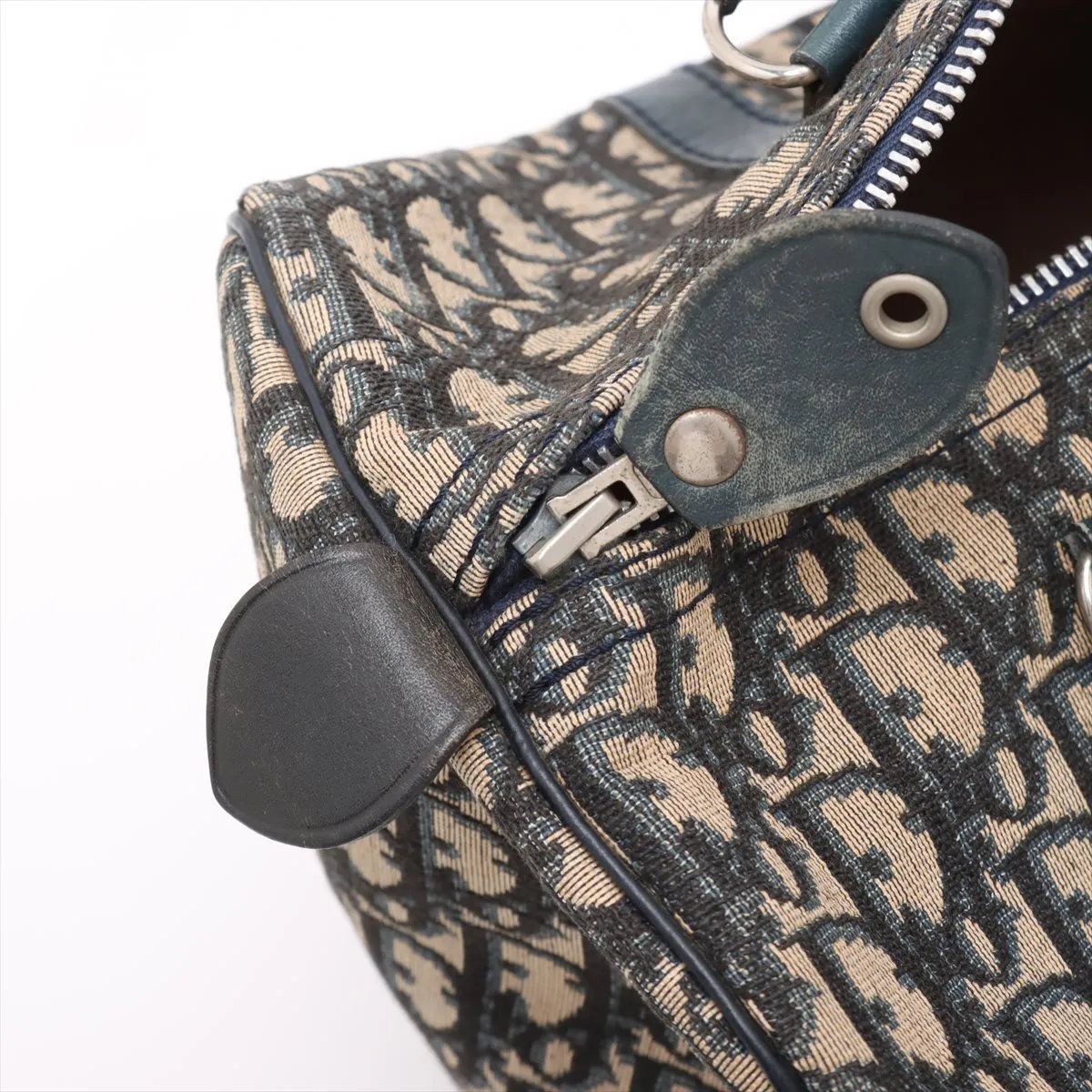 クリスチャンディオール トロッター ミニ ボストン レザー キャンバス