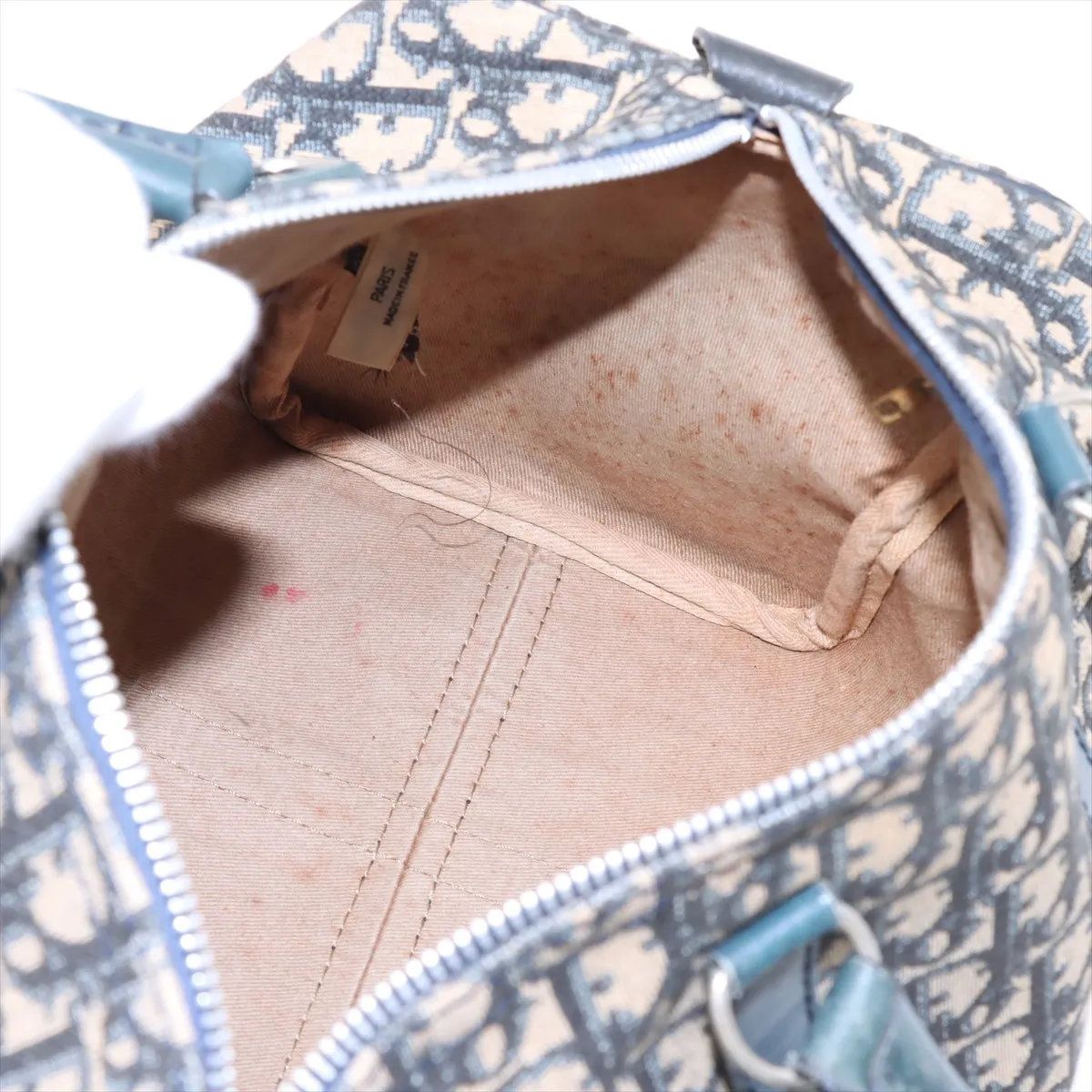 クリスチャンディオール トロッター ミニ ボストン レザー キャンバス