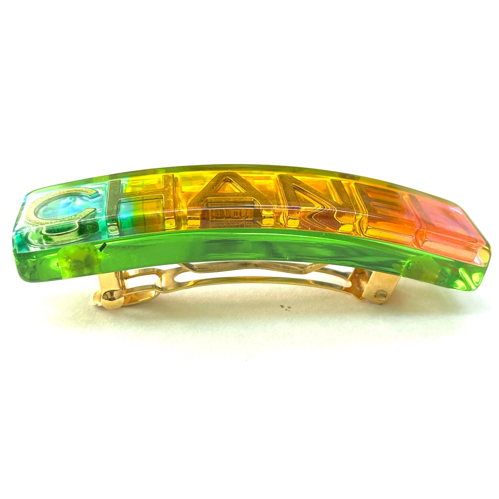 ✨美品✨CHANEL シャネル バレッタ ロゴ 97A レインボー ヘア