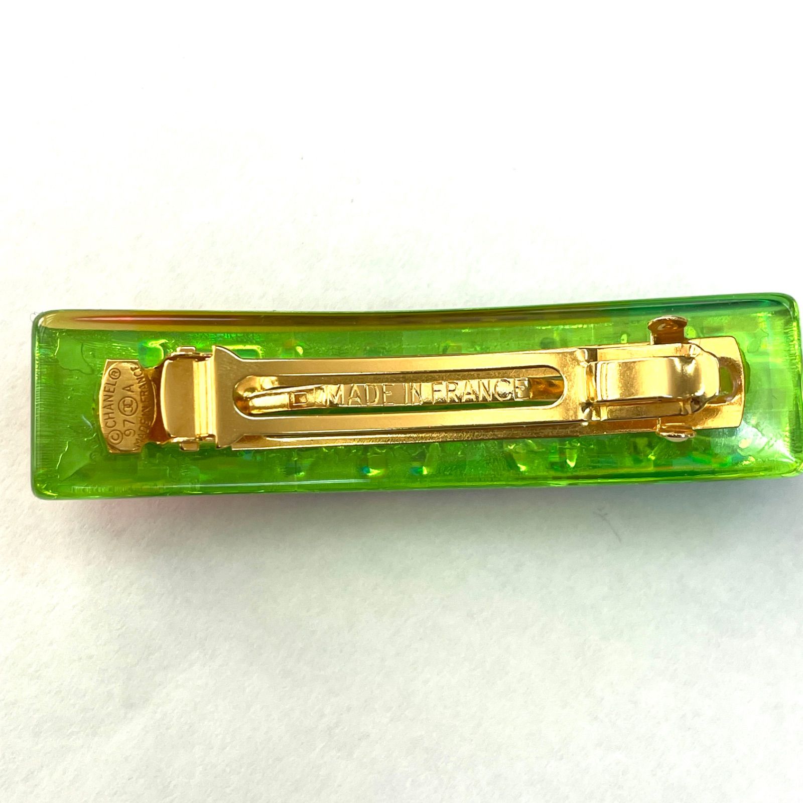 ✨美品✨CHANEL シャネル バレッタ ロゴ 97A レインボー ヘア