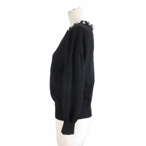 MOSCHINO モスキーノ　イタリア製　カーディガン 長袖　ニット　装飾 モスキーノ MOSCHINO BOUTIQUE ニット カーディガン 襟装飾 長袖