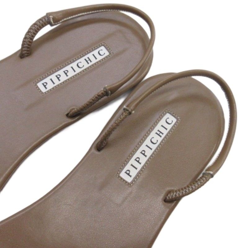ピッピシック PIPPICHIC トング フラット サンダル ベージュ系 L