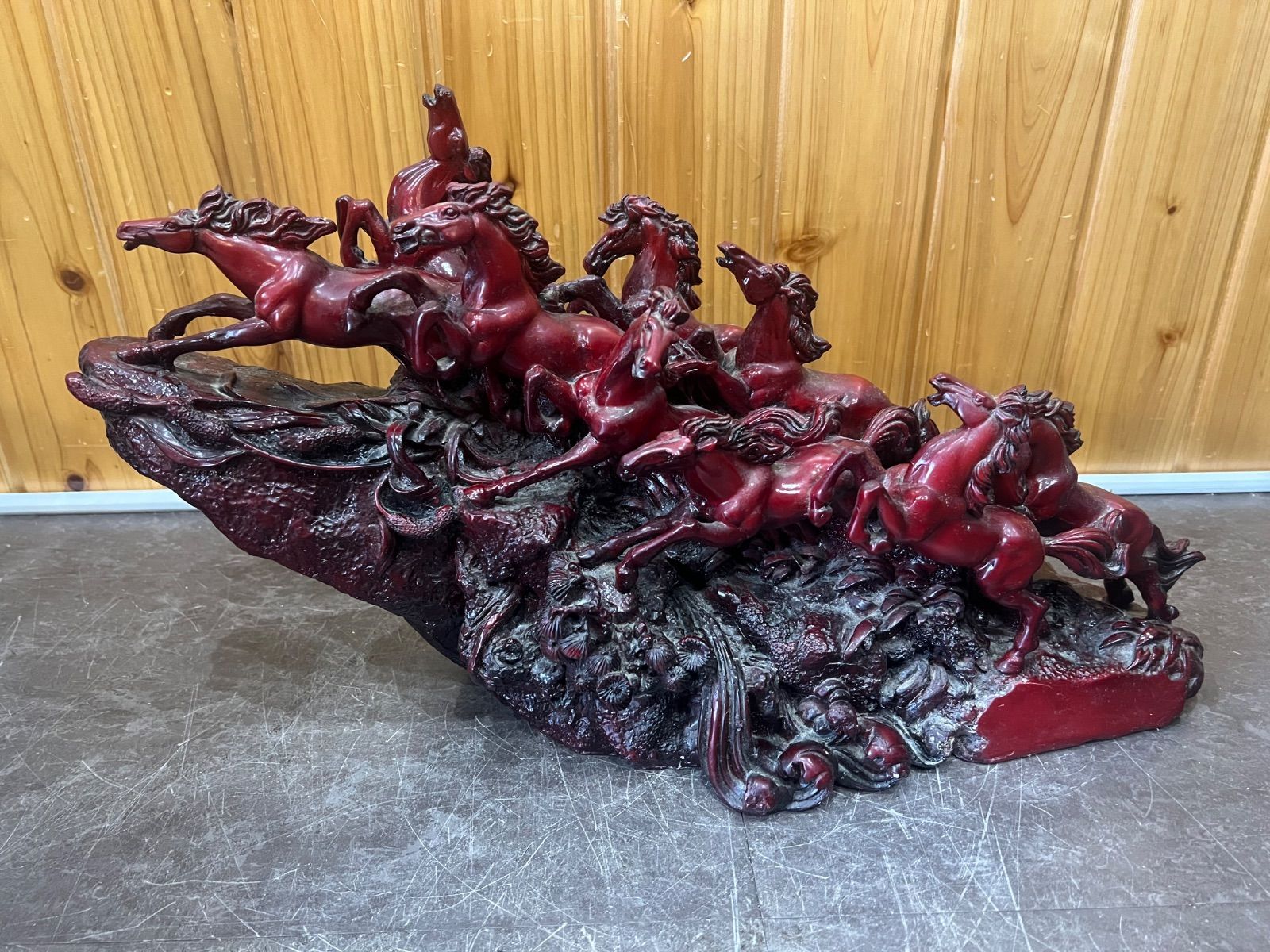 馬の置物 縁起物 9頭馬 置物 アンティーク アート オブジェ