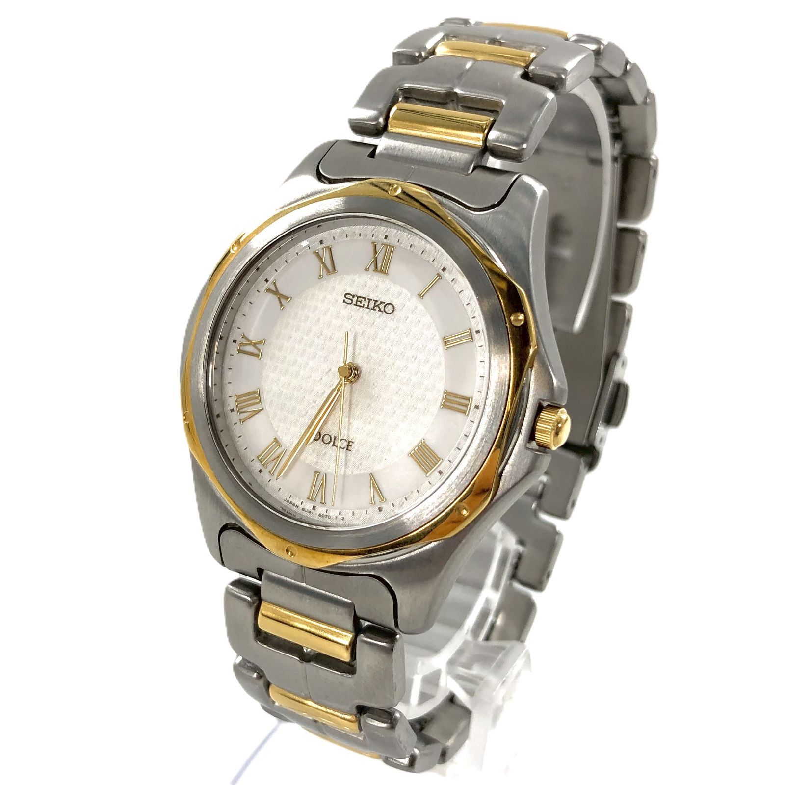 SEIKO セイコー Dolceドルチェ 8 J 41 6050 SS QZ ホワイト文字盤 レディース腕時計 稼働品 PF 562