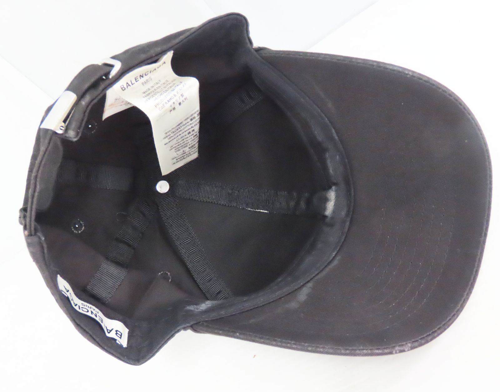 BALENCIAGA バレンシアガ ロゴ刺繍 ベースボールキャップ 帽子 黒