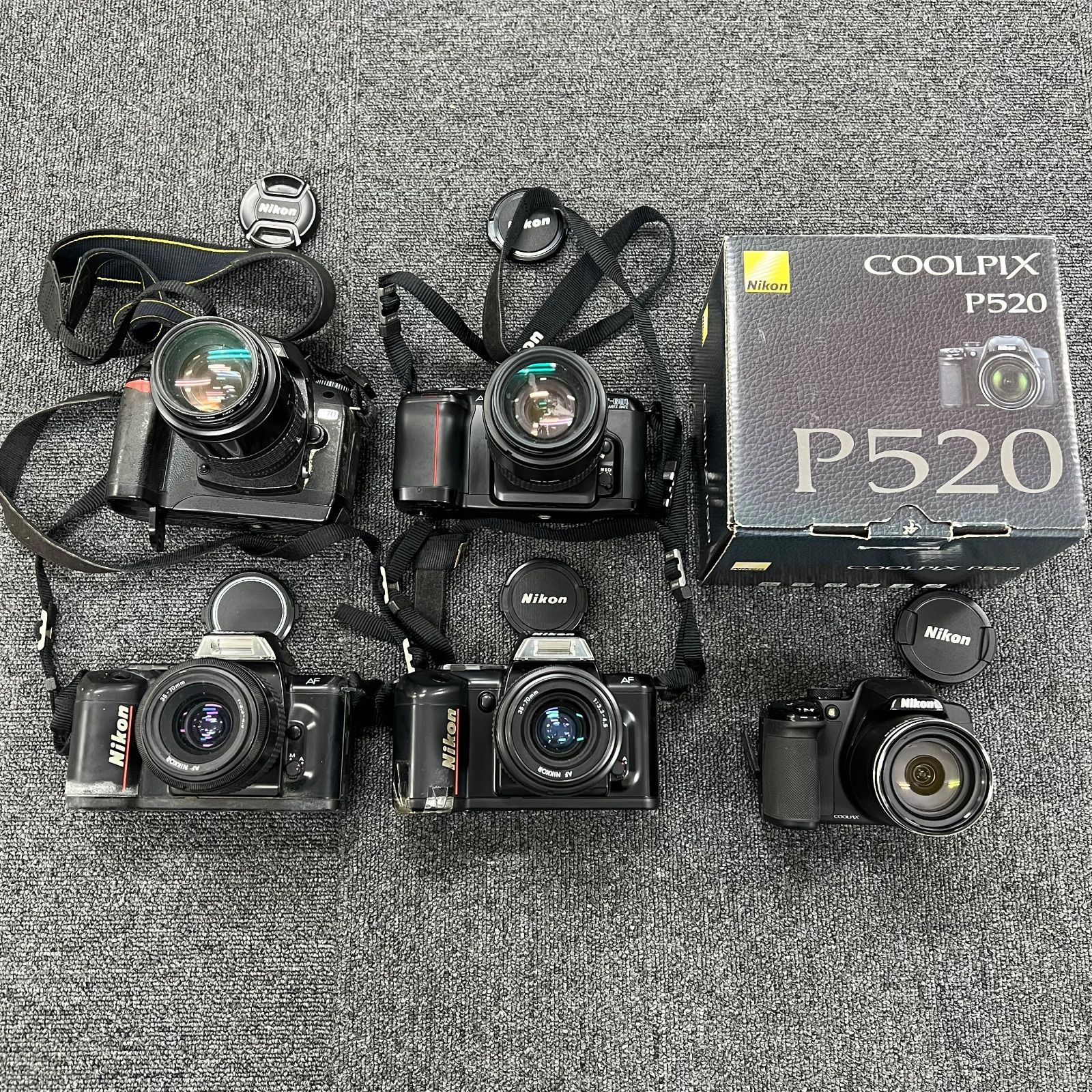 T 0004 Nikon ニコン カメラ 5台まとめ セット D 70 F 601 401 COOLPIX P 520