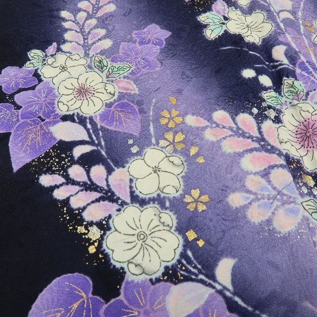 六花-RIKKA- 美品 正絹 やまと誂製 翠山工房 桐屋の辻が花 箔散らし