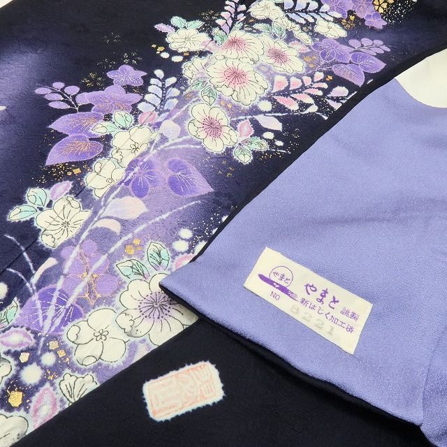 六花-RIKKA- 美品 正絹 やまと誂製 翠山工房 桐屋の辻が花 箔散らし