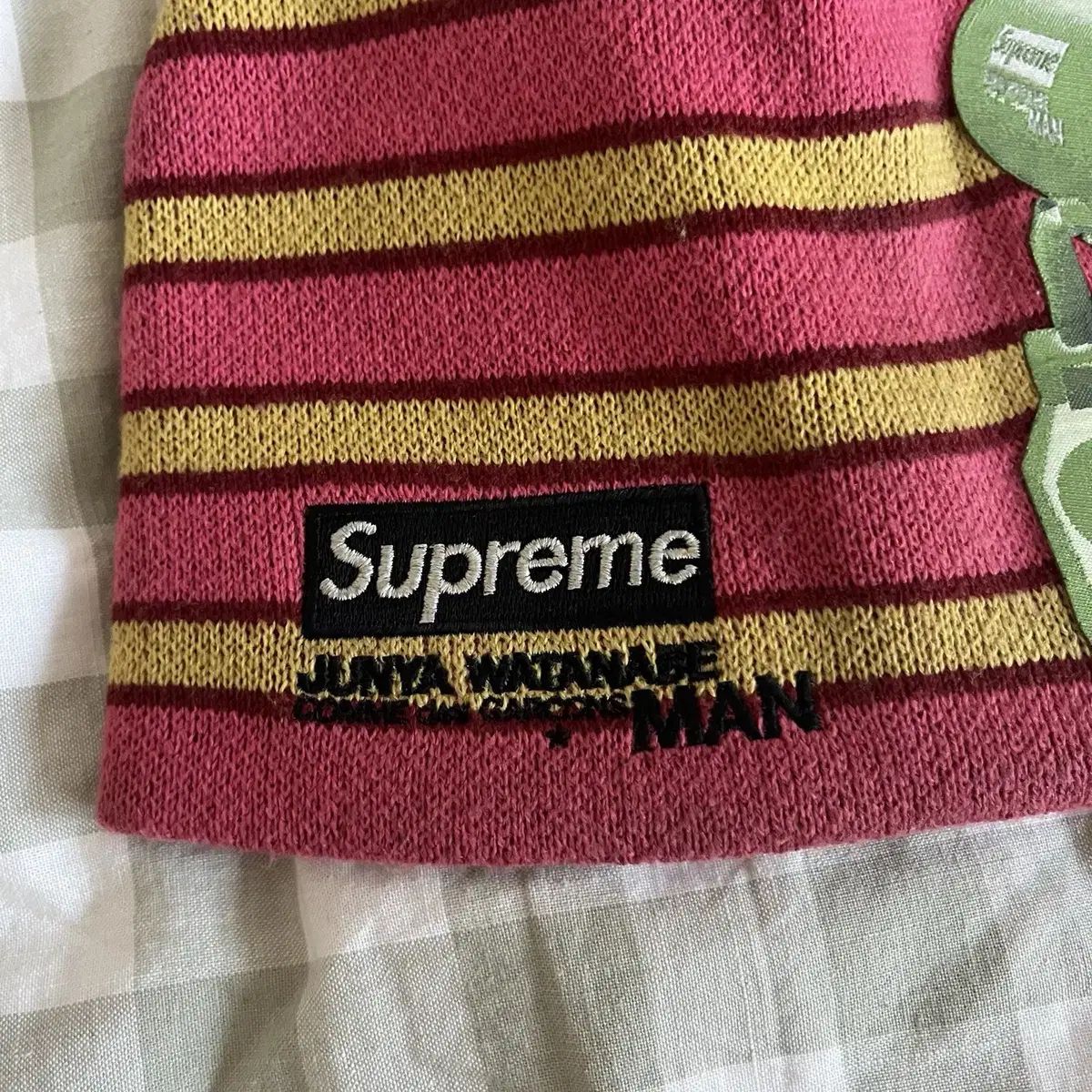 Supreme × COMME des GARCONS JUNYA WATANABE MAN ビーニー レッド ストライプ