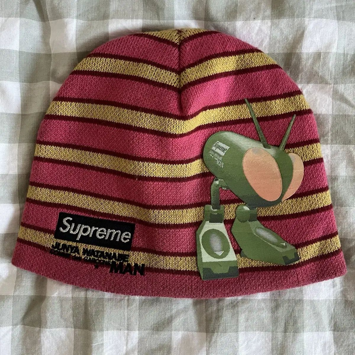 Supreme COMME des GARCONS JUNYA WATANABE MAN ビーニー レッド ストライプ