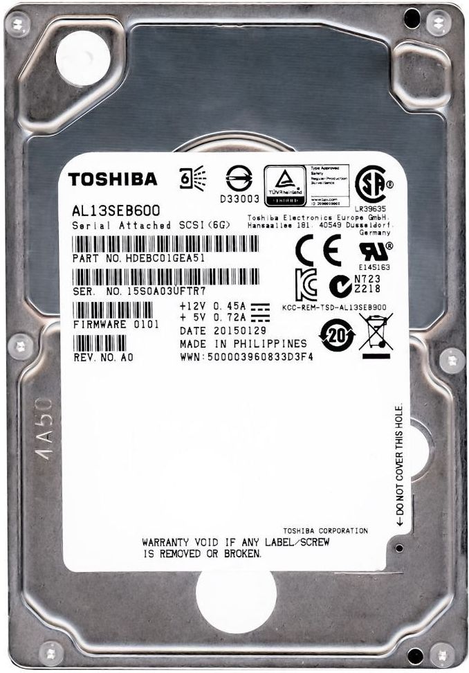 3年保証 Hard Drive Toshiba 600 GB 64 MB Cache SAS 6 G 2 5 In