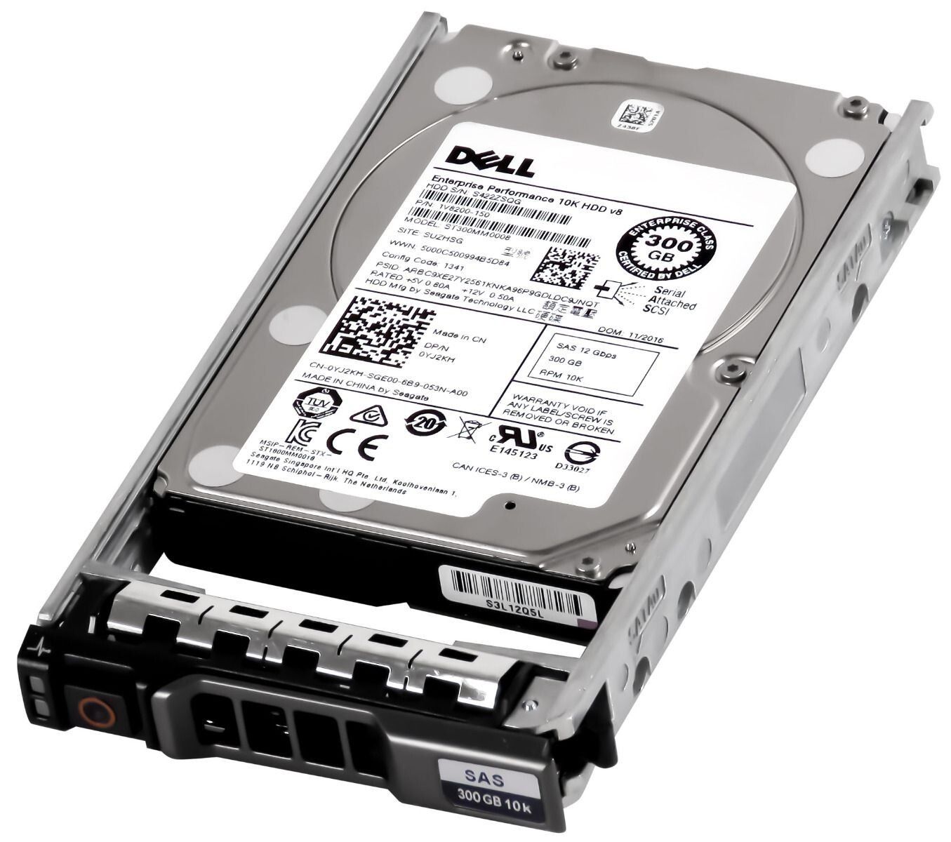 3年保証 Dell Festplatte 0 YJ 2 KH 300 GB SAS-3 10 K 128 MB 2.5
