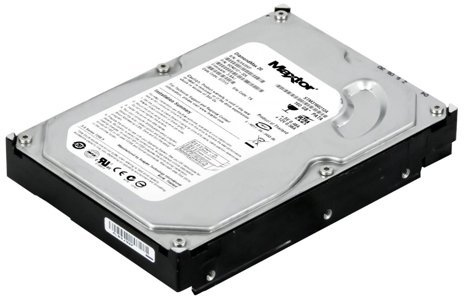 3年保証 Hard Drive Maxtor Diamondmax 20 160 GB 7200 RPM 2 MB ATA 3.5