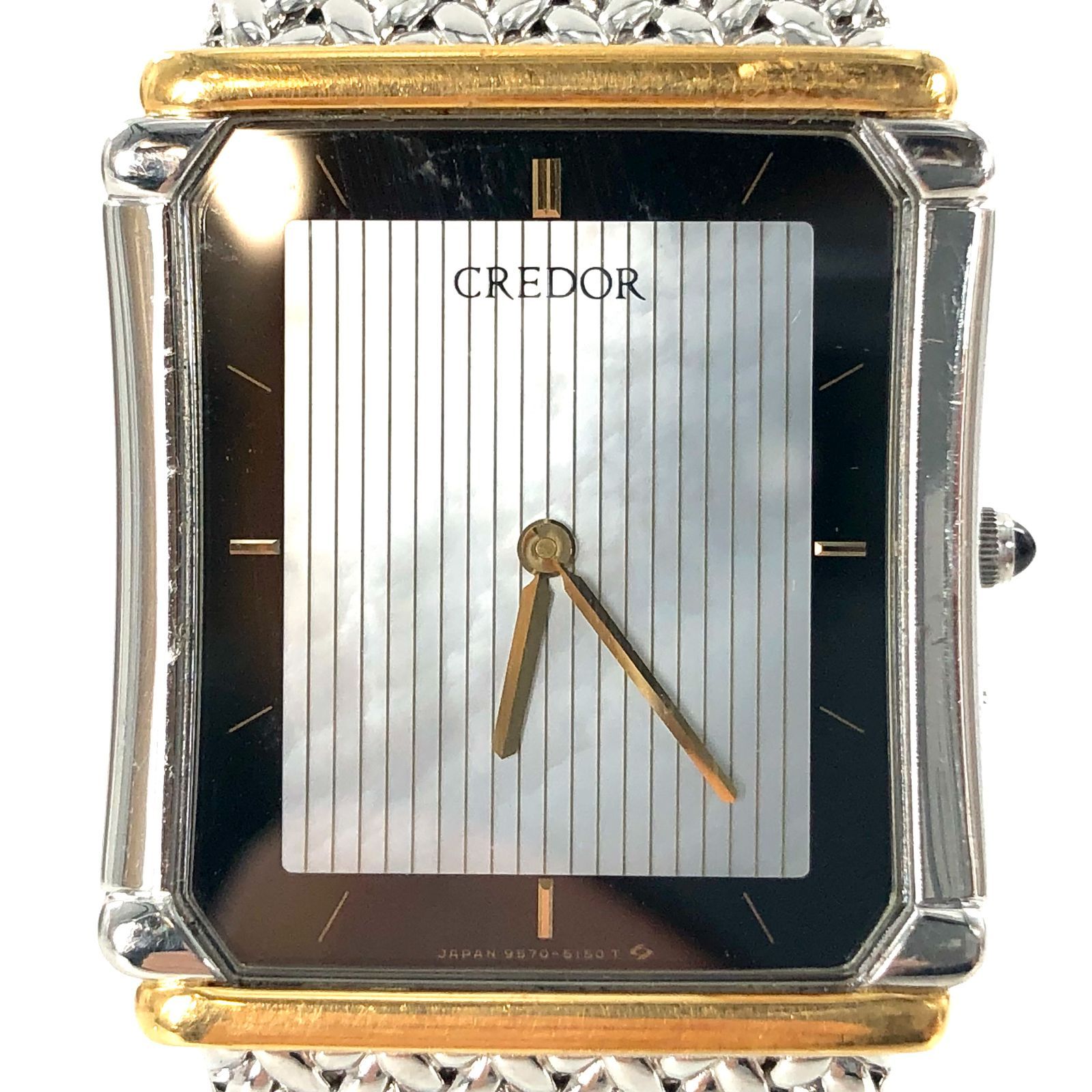 SEIKO セイコー CREDOR クレドール 9570-5150 SS×18KT/QZ シルバー文字
