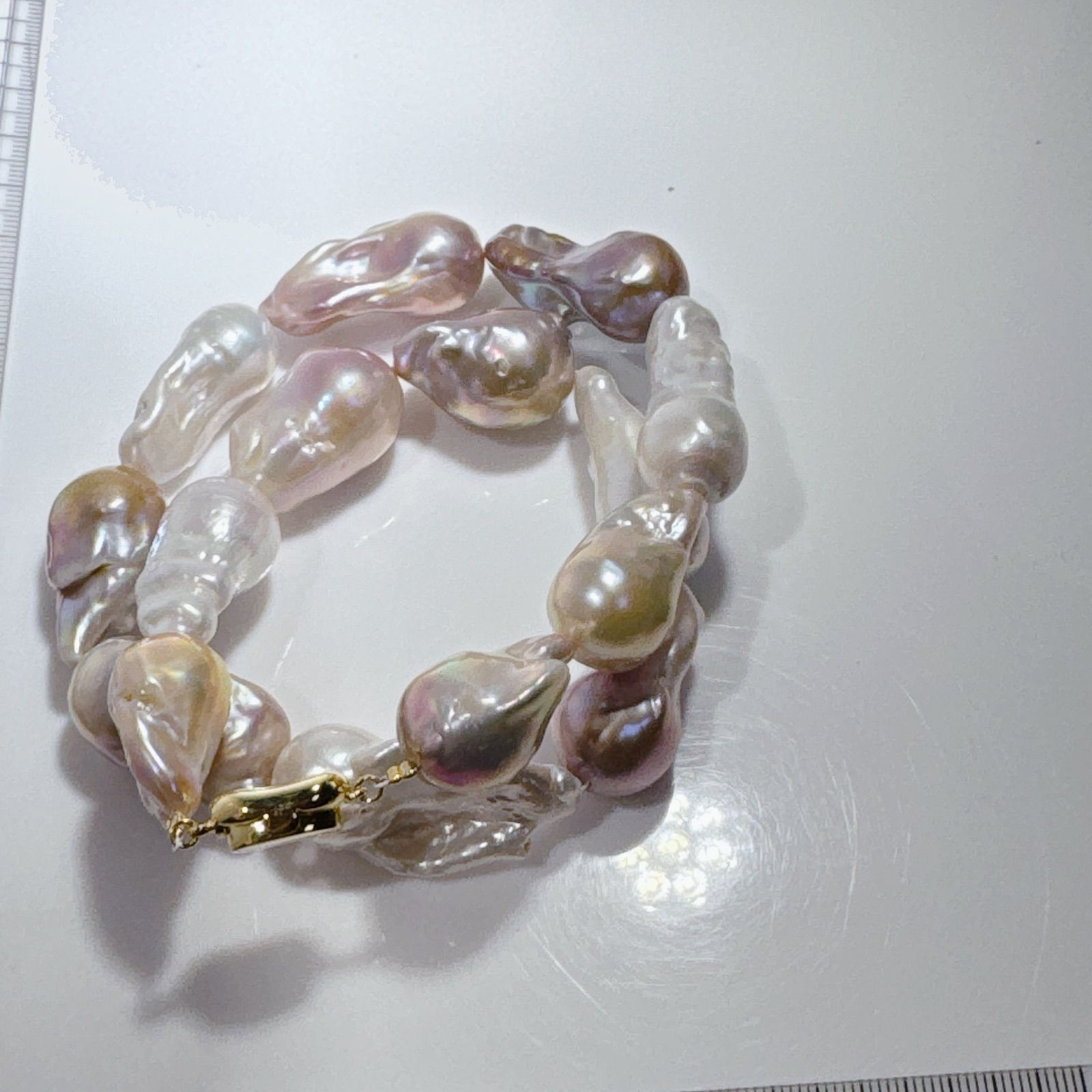 オイスターパール淡水パール美品オイスターパールネックレスNO25-2501