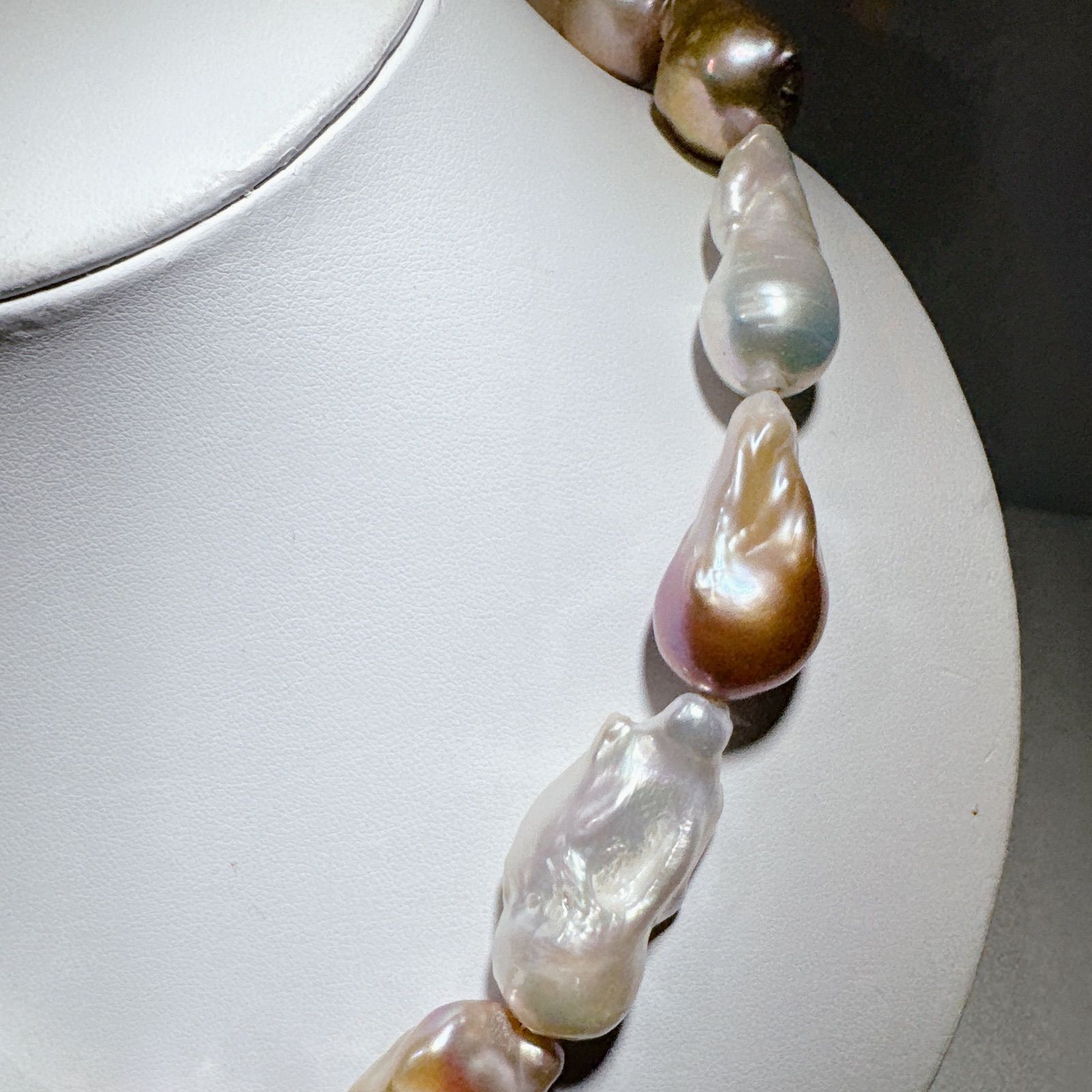 オイスターパール淡水パール美品オイスターパールネックレスNO25-2501