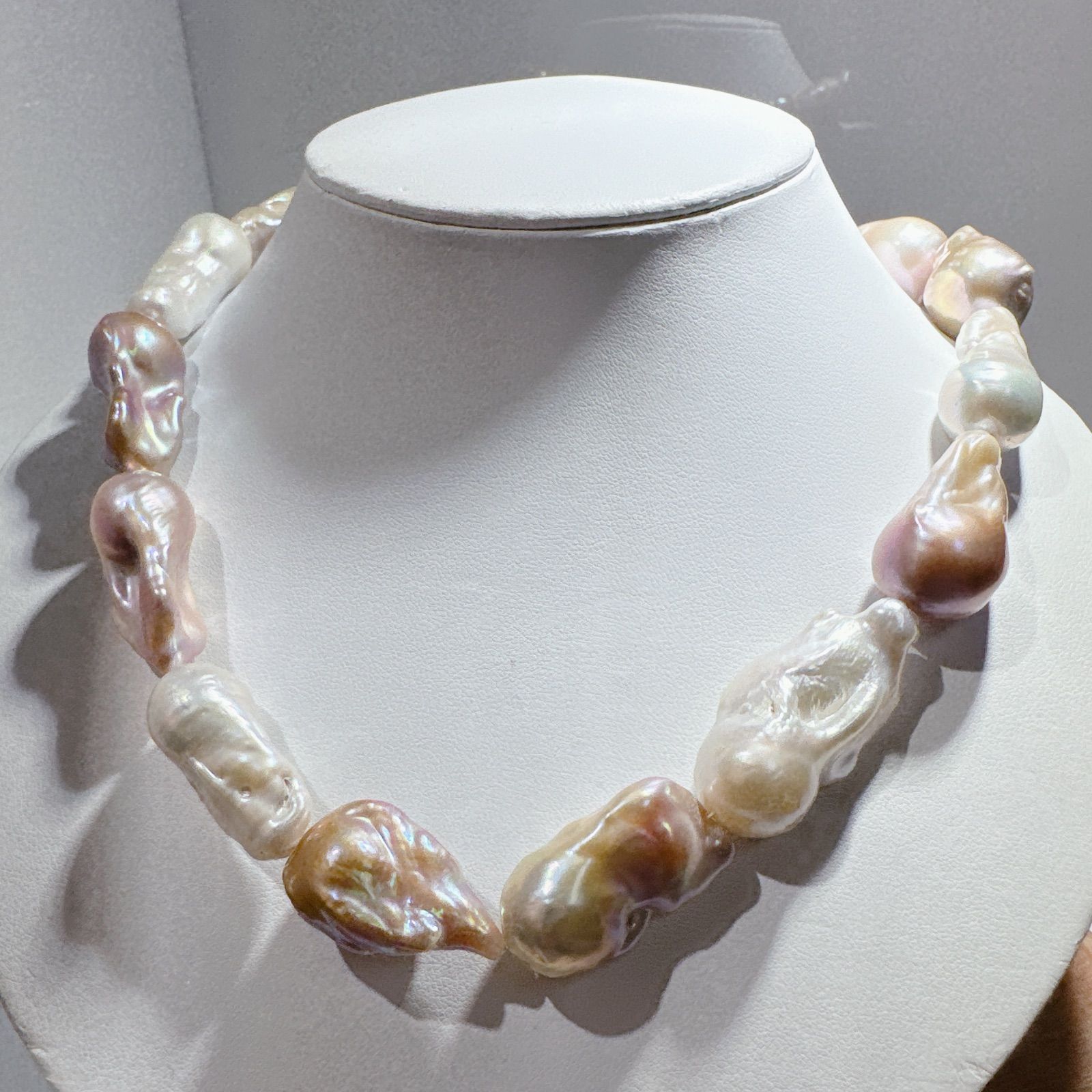 オイスターパール淡水パール美品オイスターパールネックレスNO25-2501