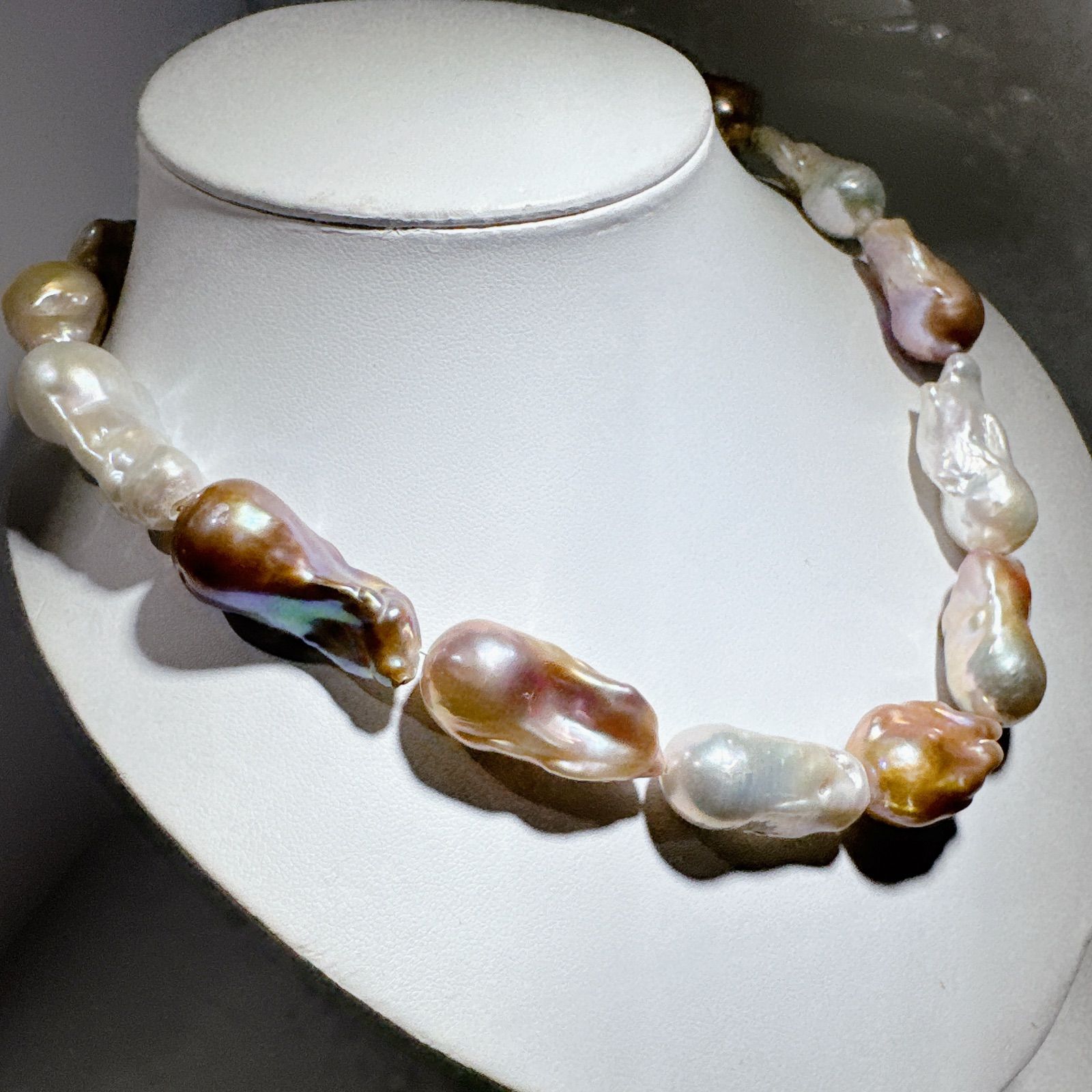 オイスターパール淡水パール美品オイスターパールネックレスNO25-2501