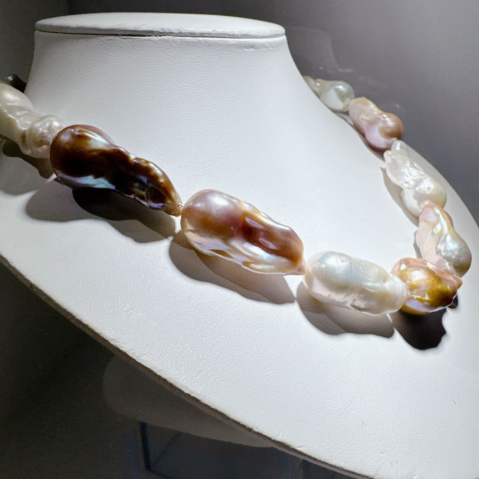 オイスターパール淡水パール美品オイスターパールネックレスNO25-2501