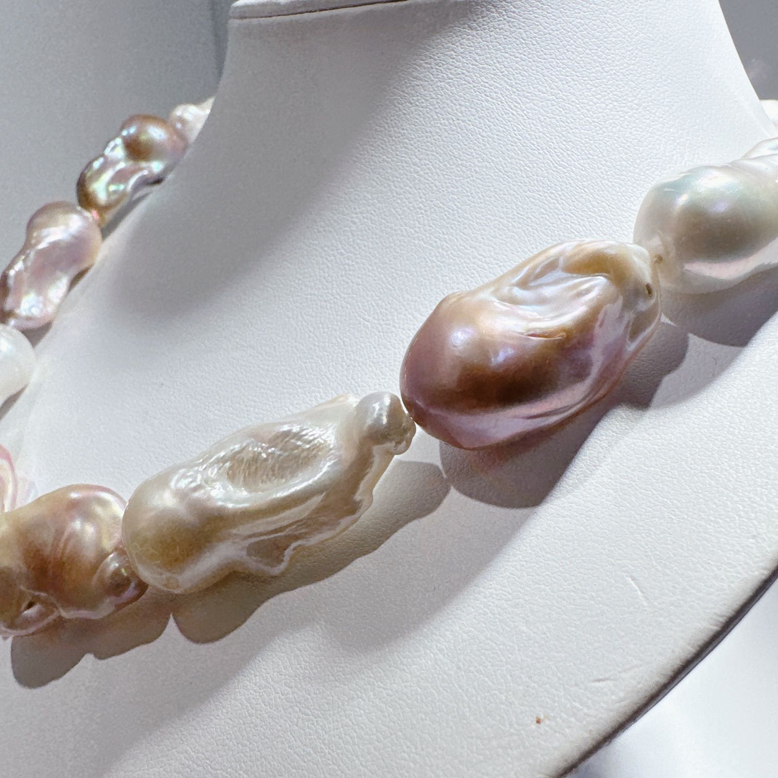 オイスターパール淡水パール美品オイスターパールネックレスNO25-2501