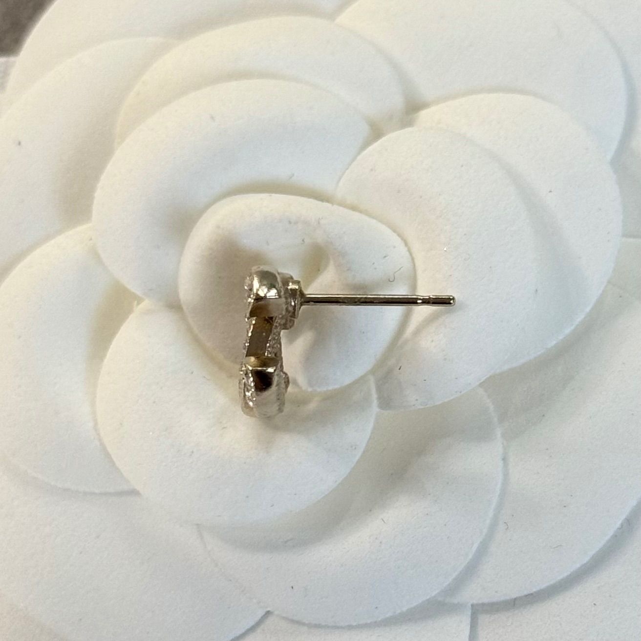 美品 CHANEL シャネル ココマーク ストーンピアス 片耳用 シャンパン