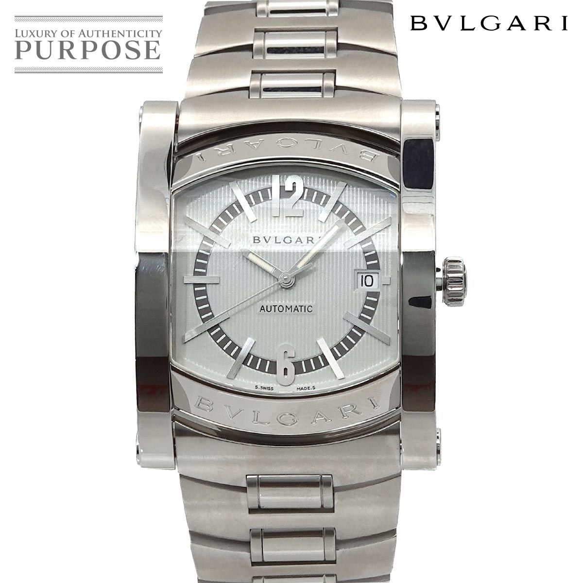 ブルガリ BVLGARI アショーマ AA 48 S メンズ 腕時計 デイト シルバー オートマ 自動巻き ウォッチ Assioma