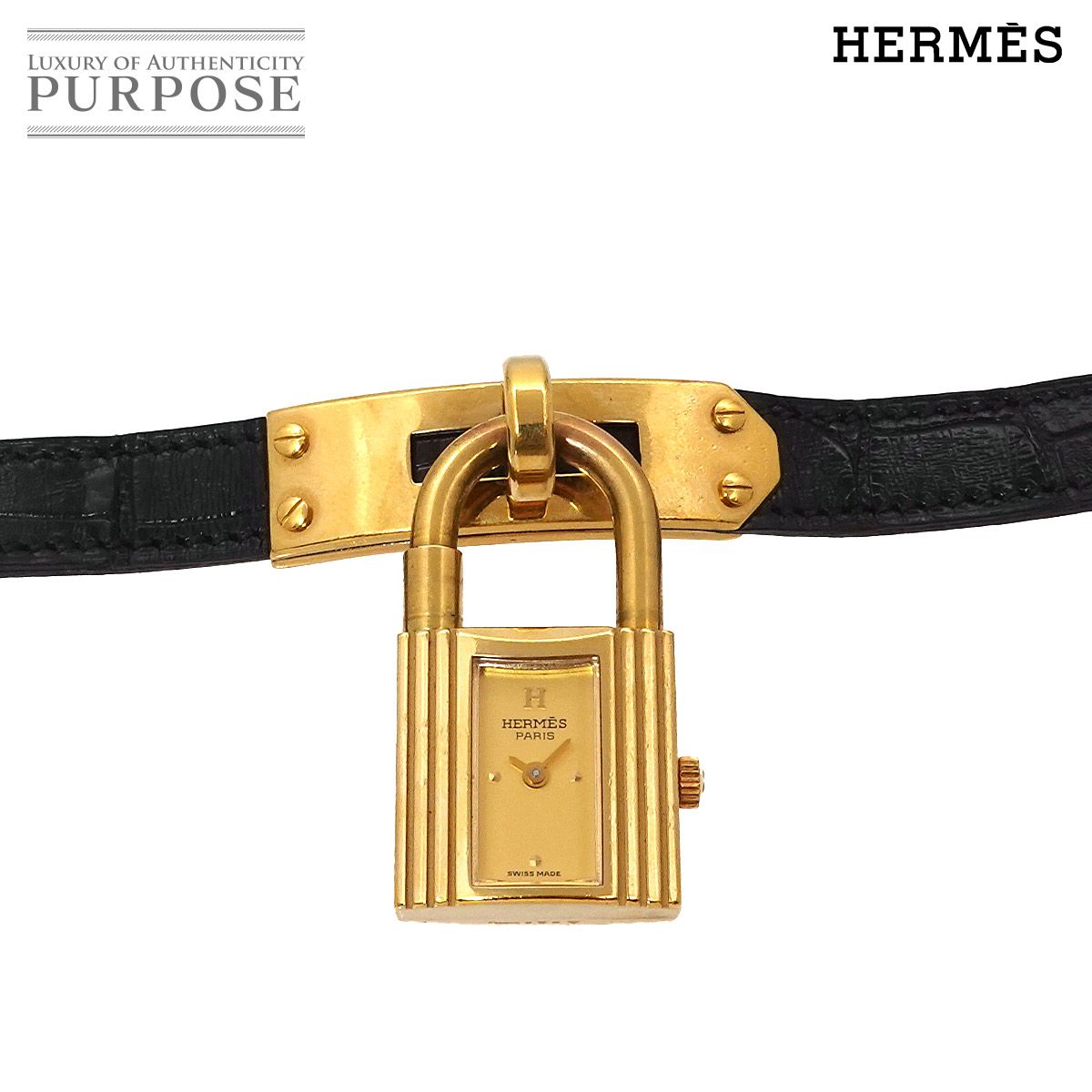 稼働✨HERMES エルメス ケリーウォッチ カデナ ゴールドカラー エルメス HERMES ケリーウォッチ ヴィンテージ レディース 腕時計