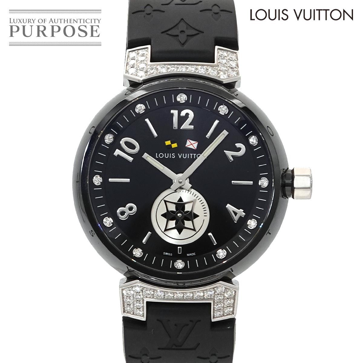 ルイ ヴィトン LOUIS VUITTON タンブール ラブリーカップ Q 13 MG ラグダイヤ レディース 腕時計 12 P ダイヤ クォーツ Tambour