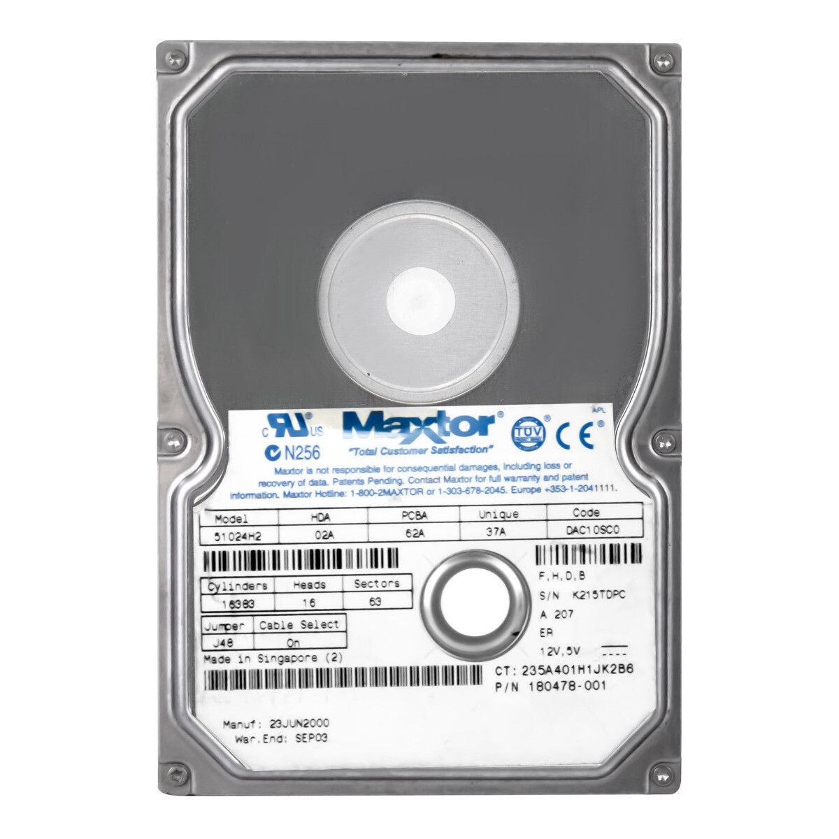 3年保証 Maxtor Diamondmax Pl 40 10 GB 7 2 K MB ATA 3 5 51024 H