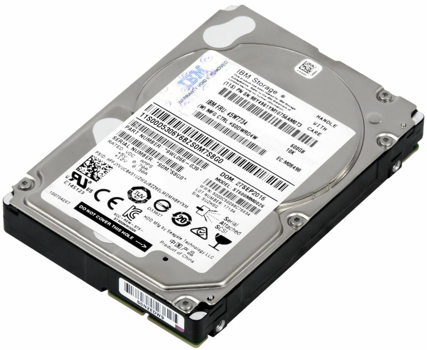 3年保証】Hard Drive IBM 45W7734 ST600MM0026 600GB 10000U/Min 64MB