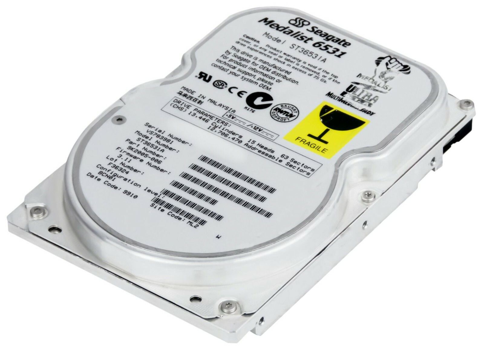 3年保証 Hard Seagate 6531 6.5 GB 5400 U Min Pata Ata Ide 3.5