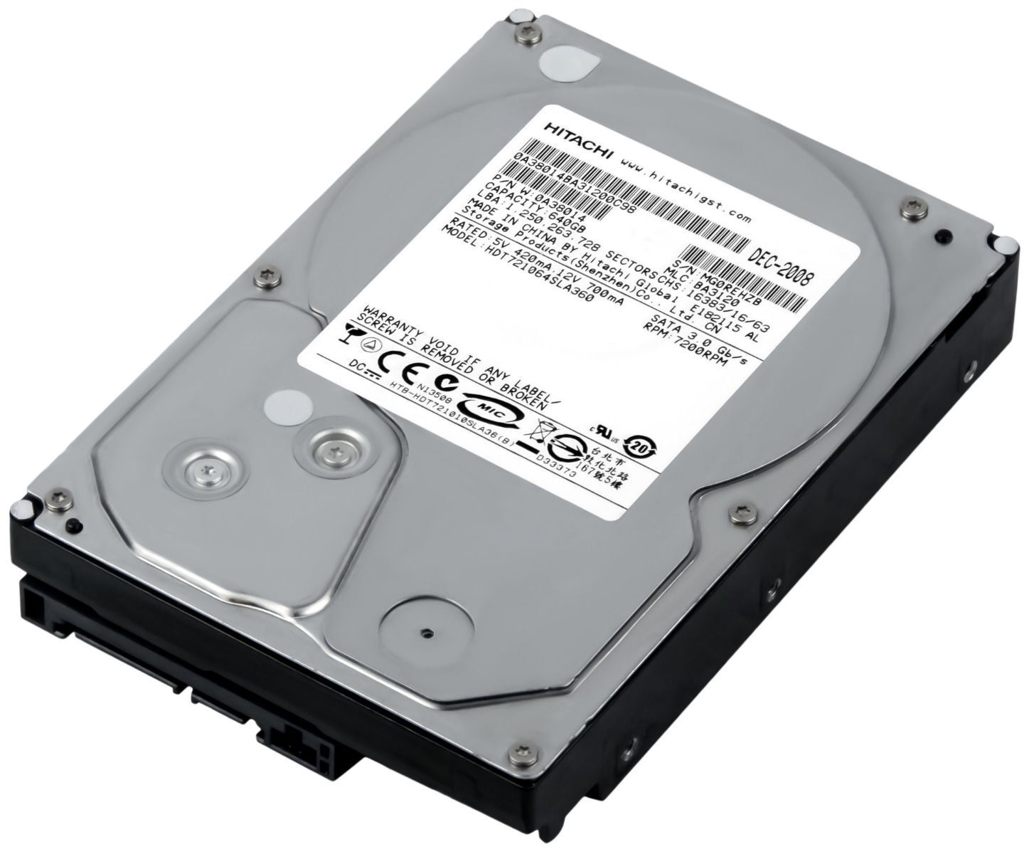 3年保証 Hitachi Deskstar 7 K 1000.B 640 GB 7200 RPM 16 MB SATA II
