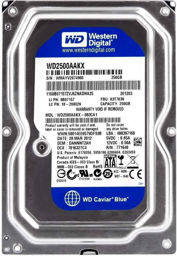 3年保証 Hard Drive Lenovo 03 T 7039 250 GB 7200 RPM 16 MB SATA III 3 5