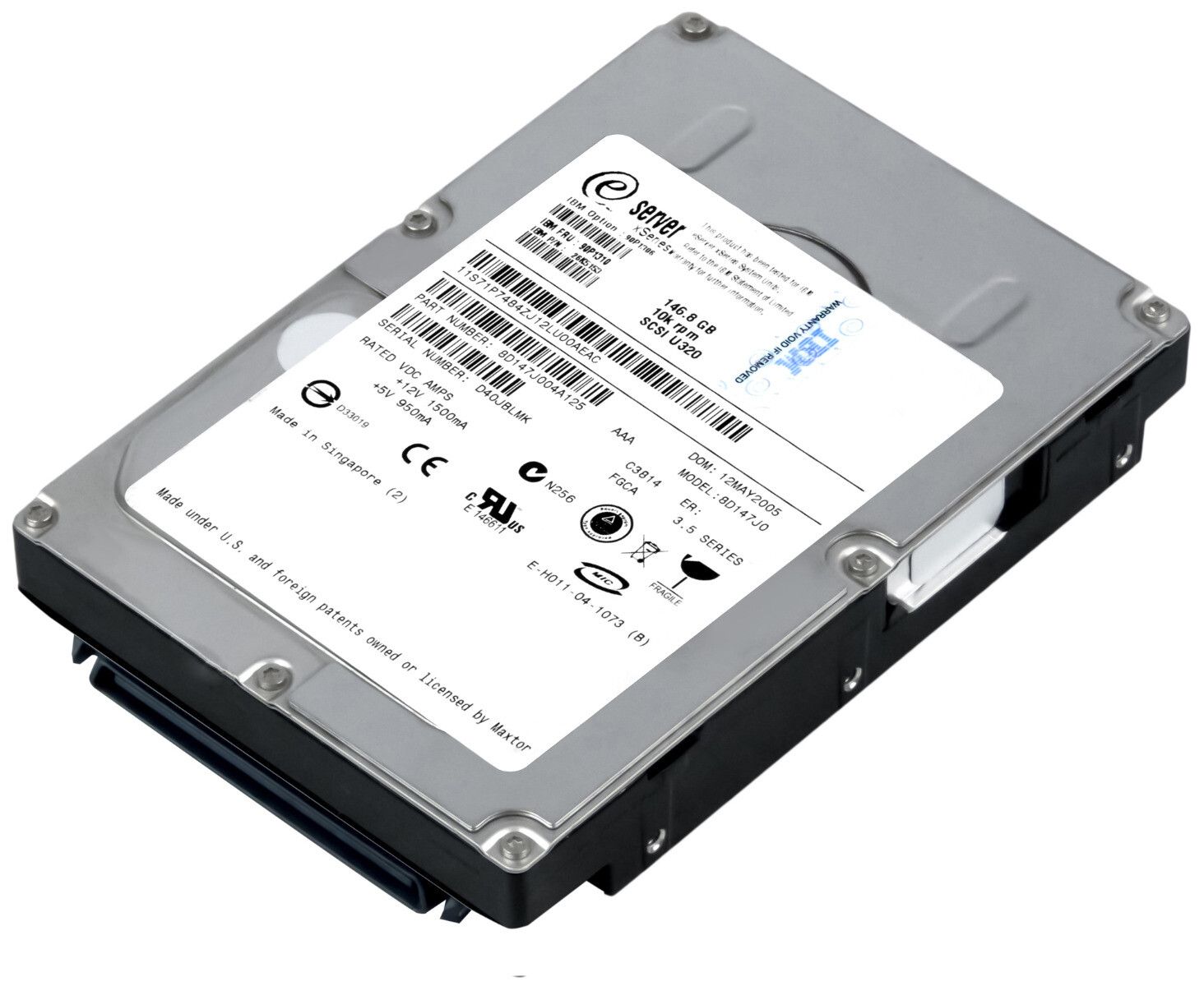 3年保証 Hard Drive IBM 90 P 1310 26 K 5153 8 J 147 0 GB 10 MB SCSI U 320 3 5