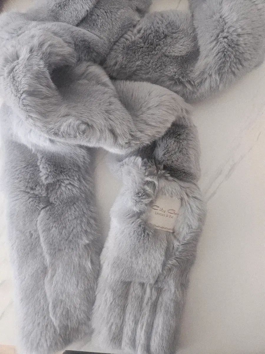 City Gear ファー マフラー ブルーグレー