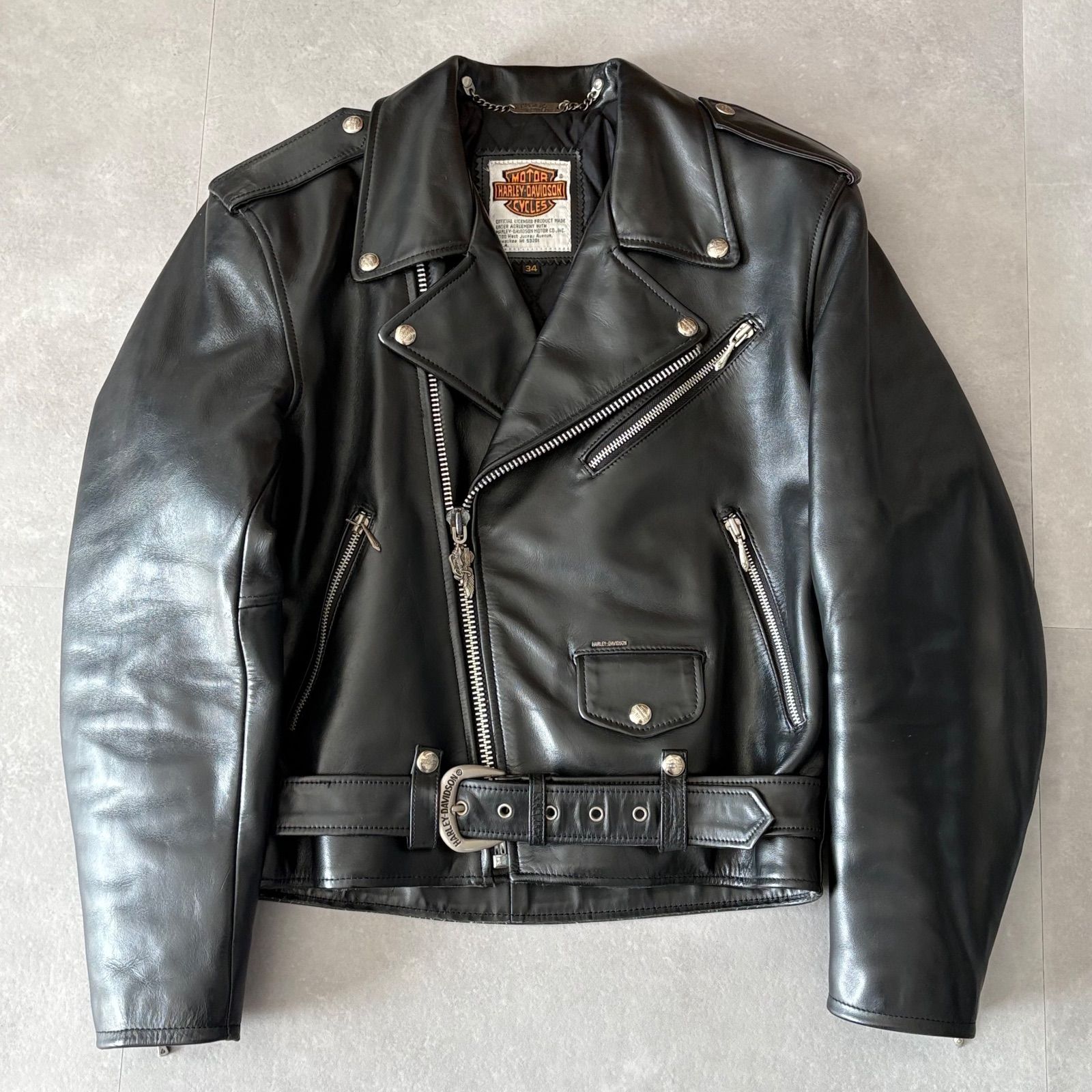 ハーレーダビッドソン ホースハイド 馬革 ダブルライダースジャケット