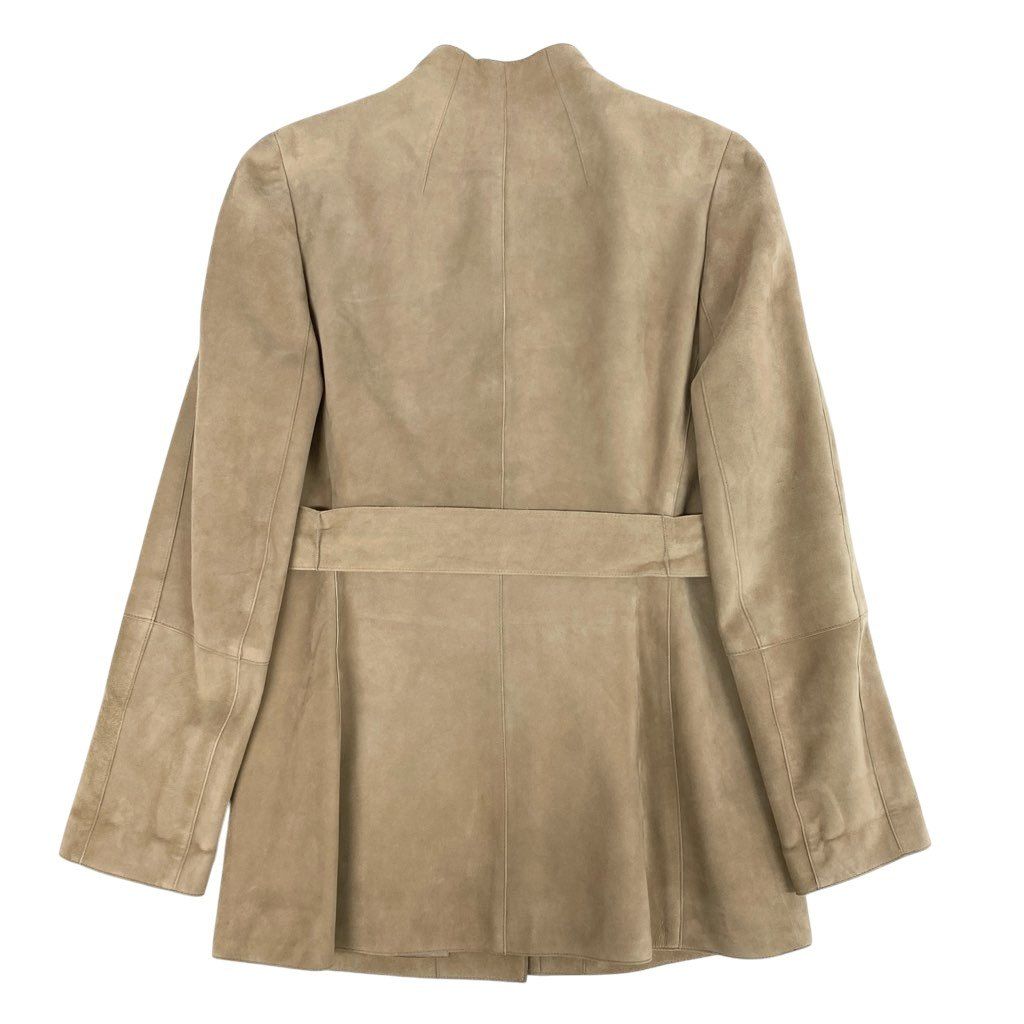 69 L 17 AKRIS アクリス スウェードジャケット レザージャケット ウエストベルト アウター ベージュ レディースu 02 t