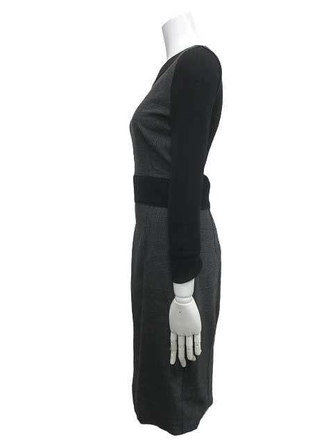  D-G DOLCE - GABBANA ドルチェ-ガッバーナ ワンピース レディース グレー系 グレンチェック サイズ40＿S 26＿セルモアから ＿s-0878-r 26 長袖 七分袖 ひざ丈ワンピース