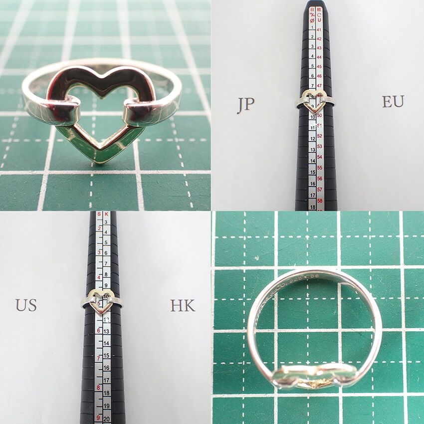 ティファニー 925/750 オープンハート リング /9号/j116-7 - メルカリ