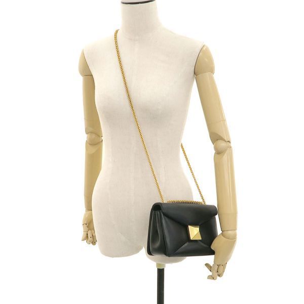  ヴァレンチノ･ガラバーニ ワンスタッズ･チェーンショルダー Bランク メッセンジャーバッグ ショルダーバッグ