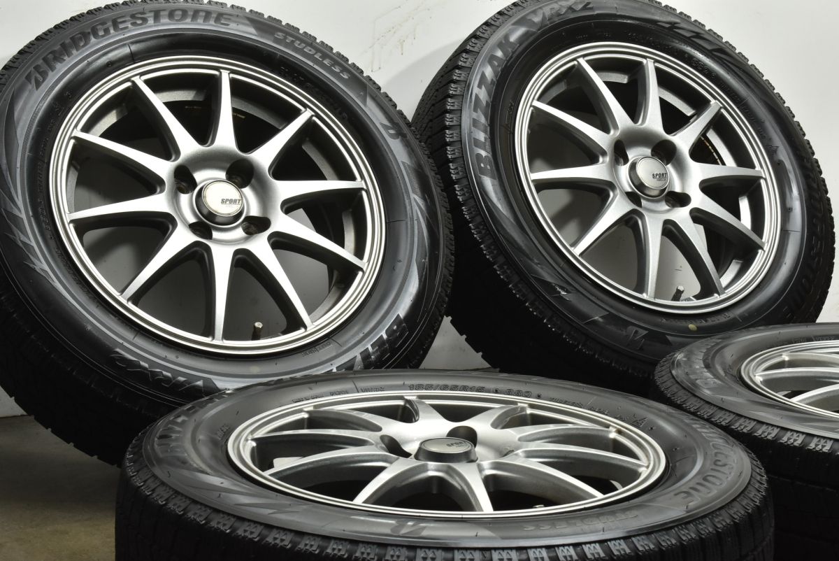 交換用に スポルトアベリア 15 in 5 J 48 PCD 100 ブリヂストン ブリザック VRX 2 185 65 R ノート アクア MAZDA