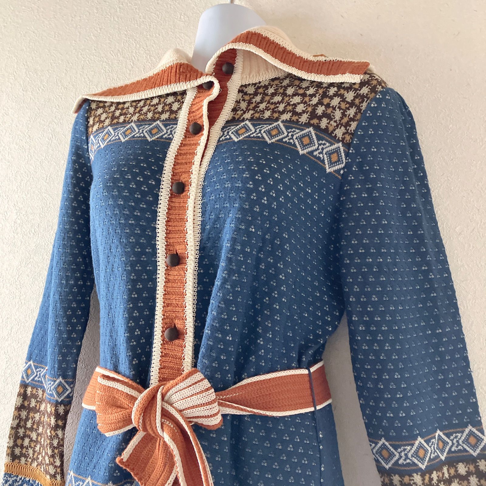 HIROKO BIS ヒロコビズ ノルディック柄 ニットコート カーディガン 