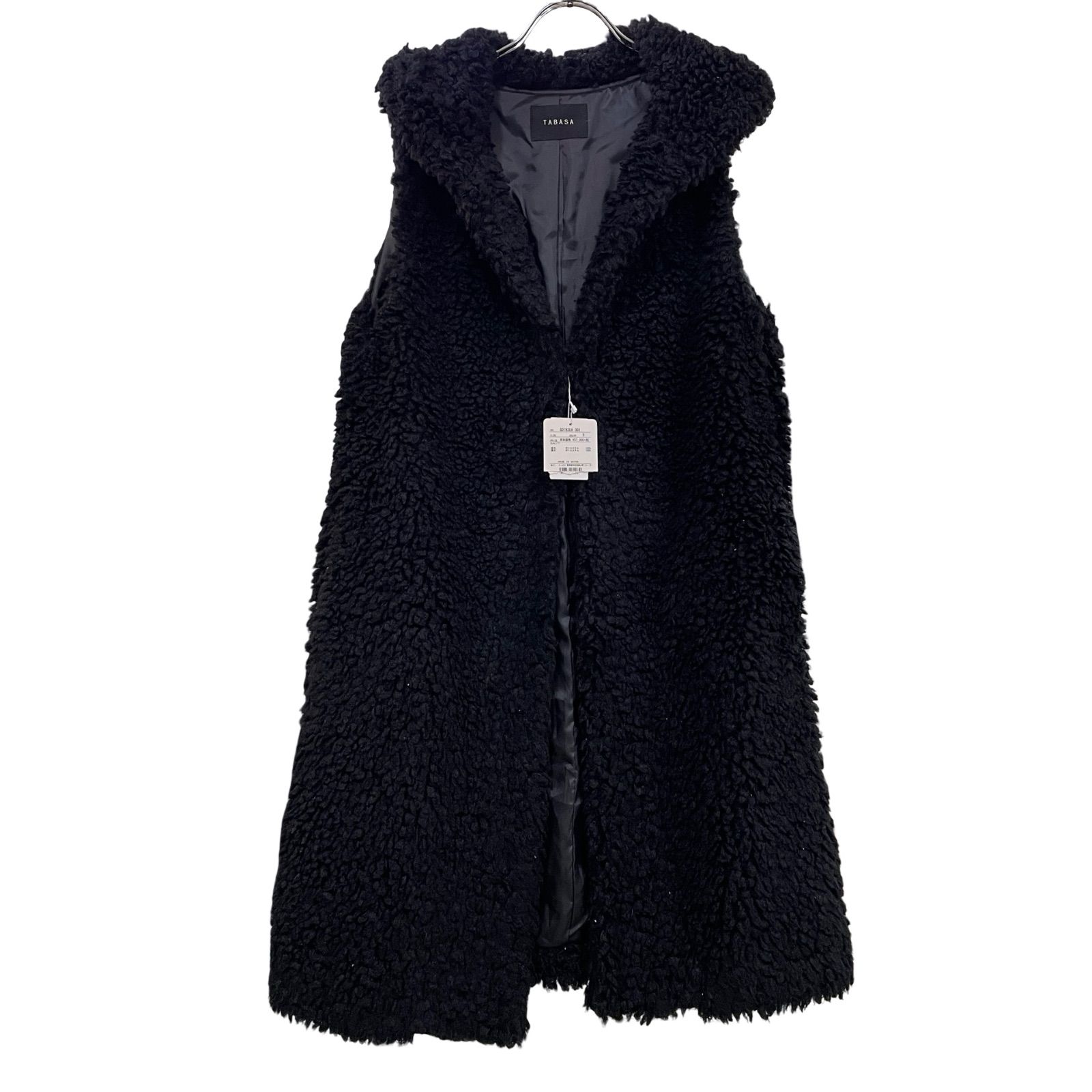 OG 29 TABASA タバサ フード付きベスト ファーベストロング ブラック レディース F