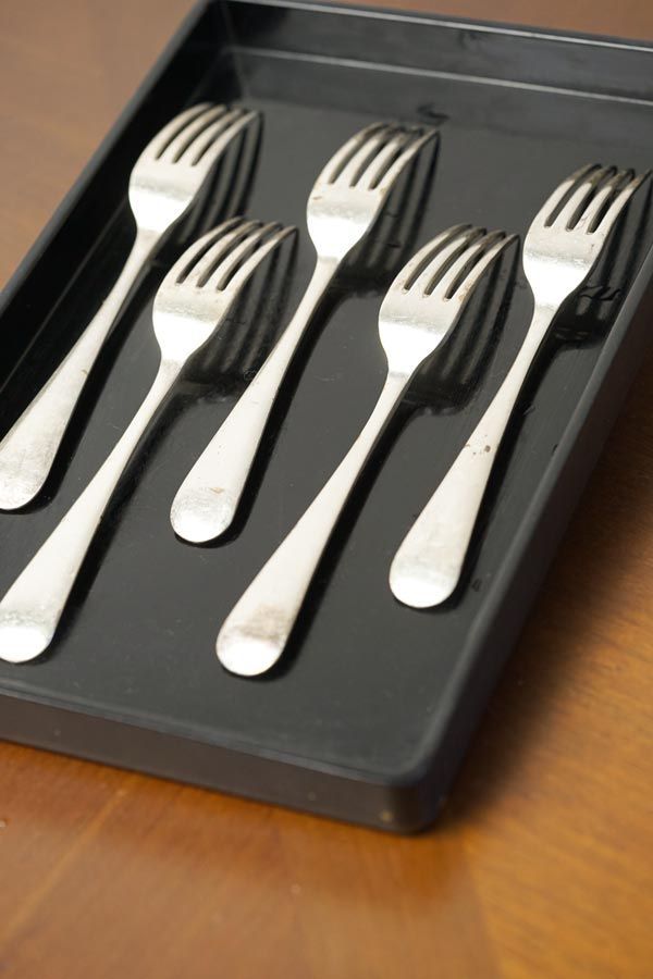 イギリス製 アンティーク シルバープレートディナーフォーク5本セット