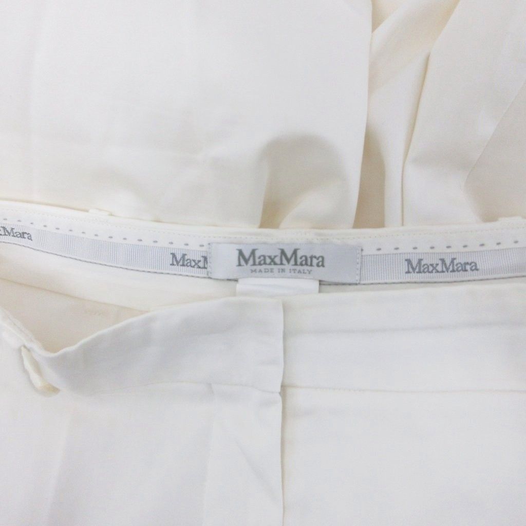 マックスマーラ MAX MARA スラックス パンツ 白タグ 46 白 ホワイト