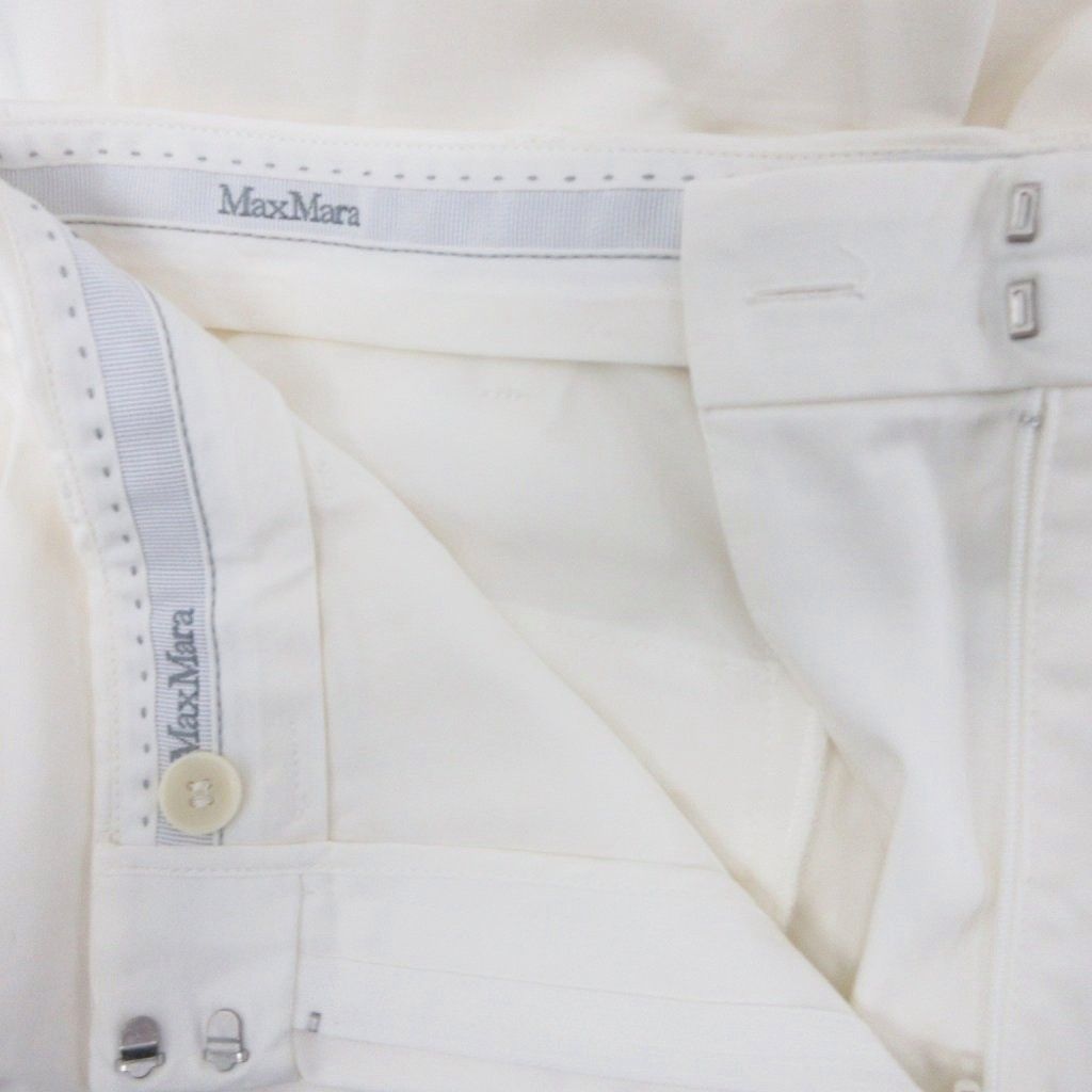 マックスマーラ MAX MARA スラックス パンツ 白タグ 46 白 ホワイト