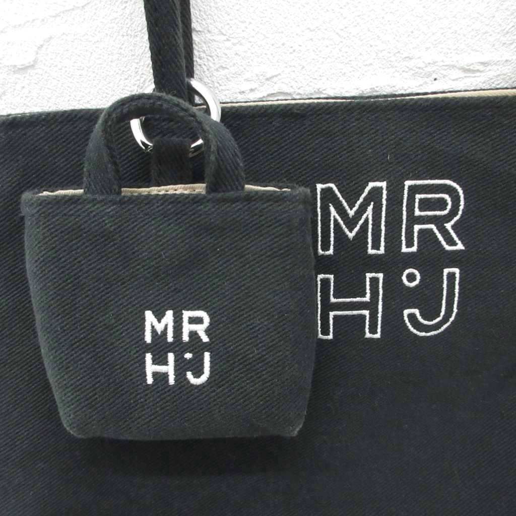 【中古】MARHEN.J マルヘンジェイ トートバッグ 肩掛け ポーチ付 ロゴ刺繍 黒 ブラック レディース MARHEN.J マルヘンジェイ トートバッグ 肩掛け ポーチ付 ロゴ刺繍 黒